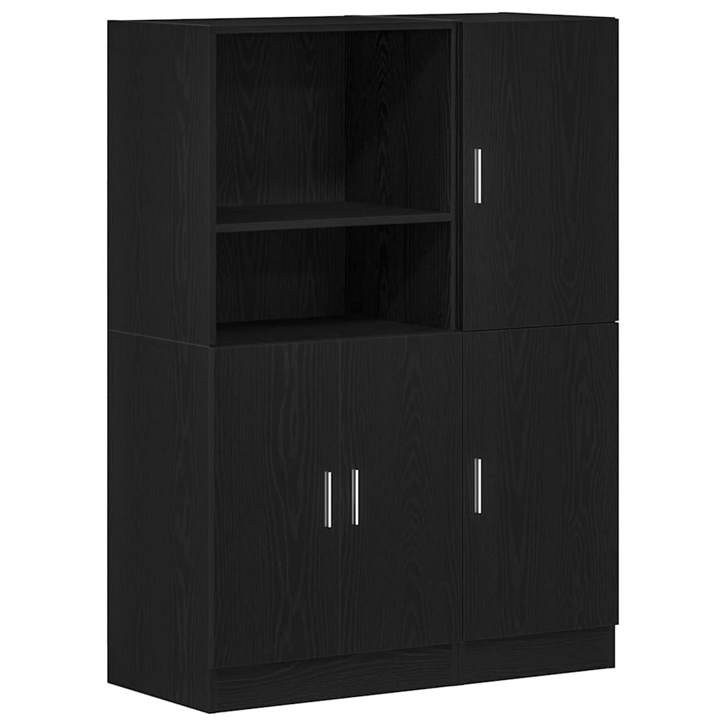 Set di Mobili da Cucina 2 pz Nero in Truciolato | homemem39