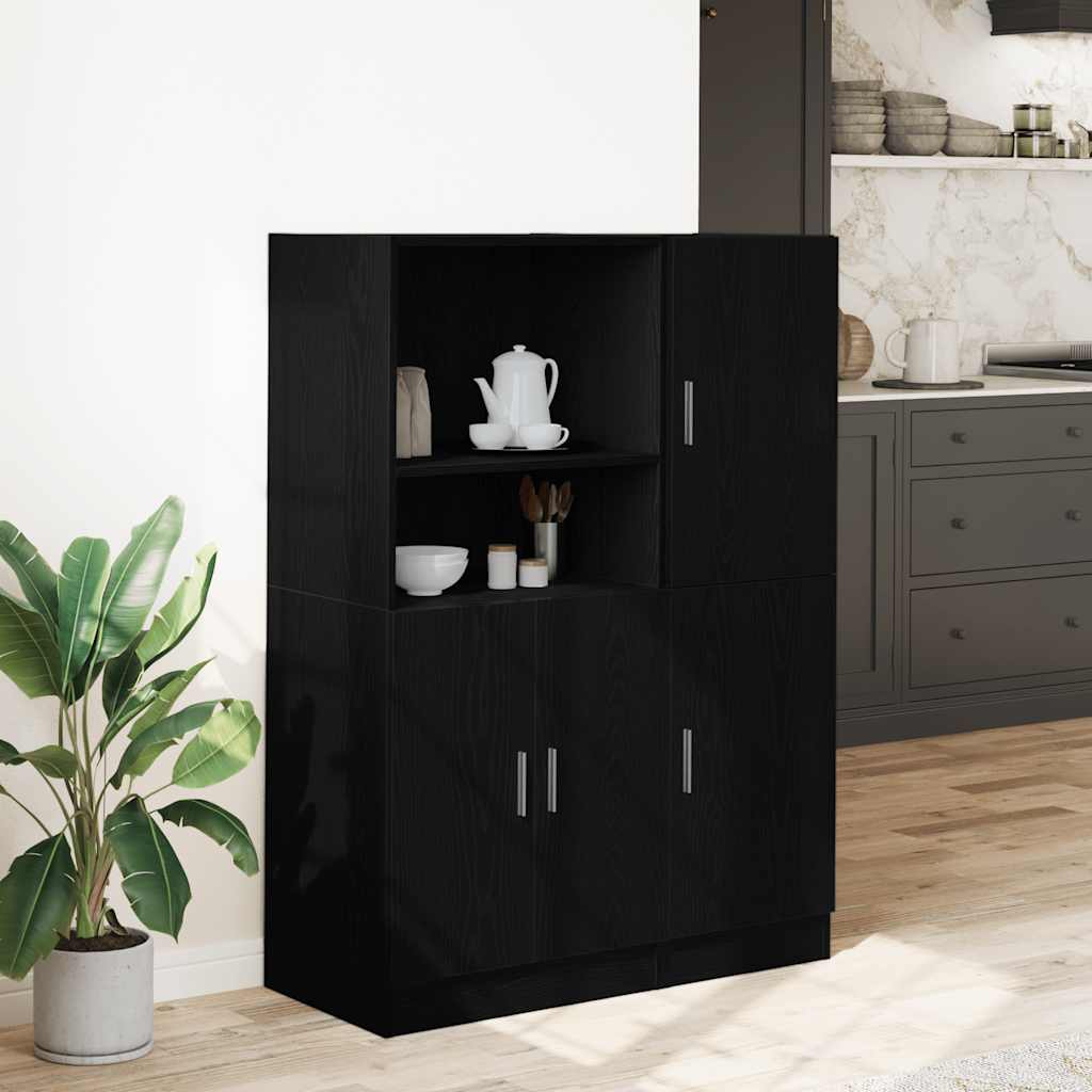 Set di Mobili da Cucina 2 pz Nero in Truciolato | homemem39