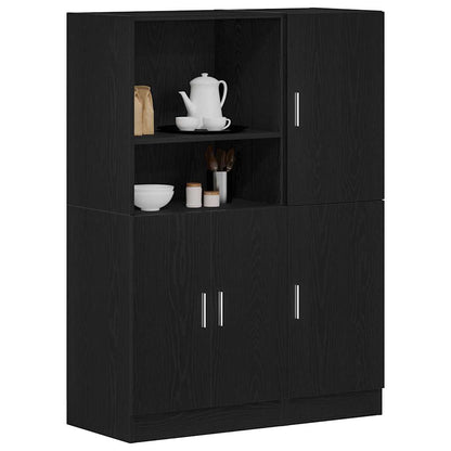 Set di Mobili da Cucina 2 pz Nero in Truciolato | homemem39