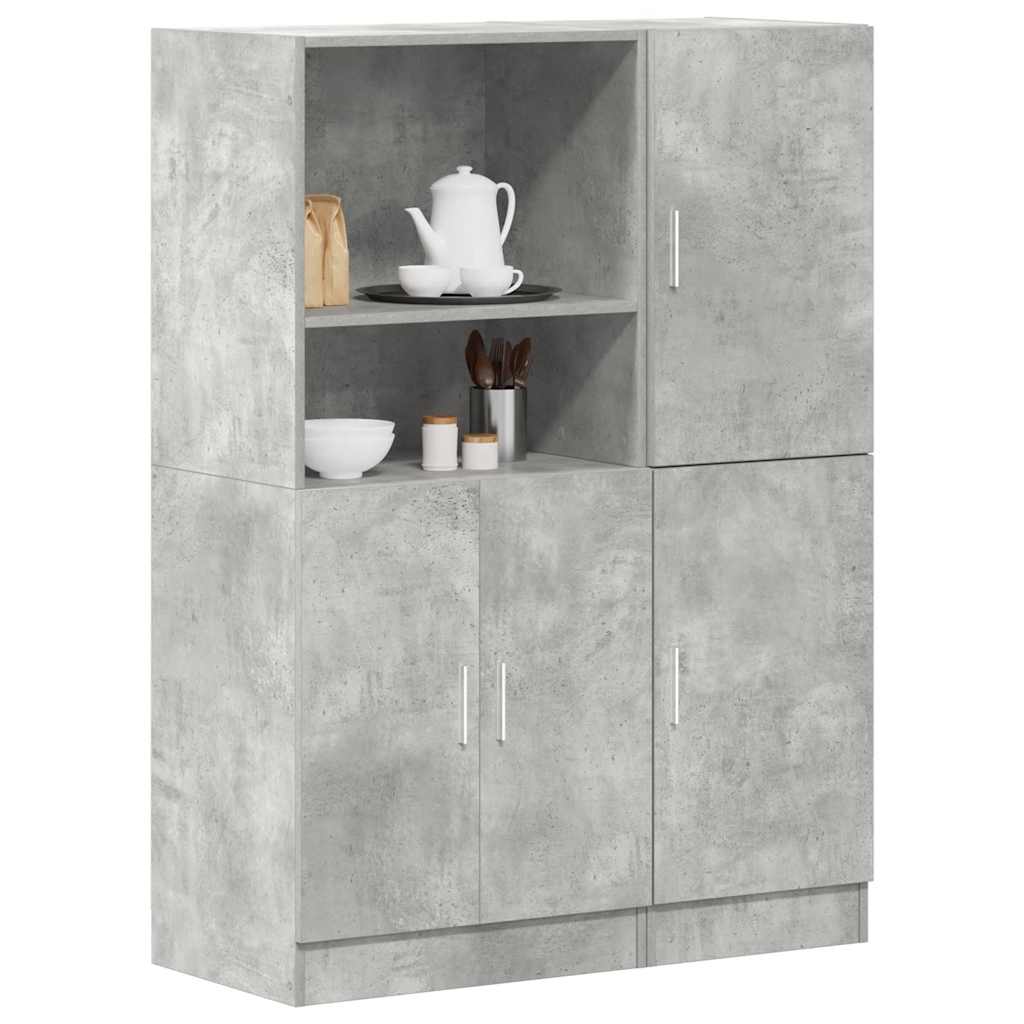 Set di Mobili da Cucina 2 pz Grigio Cemento in Truciolato | homemem39