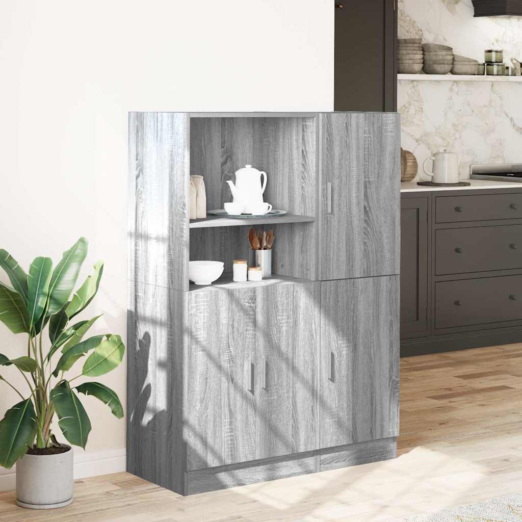 Set di Mobili da Cucina 2 pz Grigio Sonoma in Truciolato | homemem39