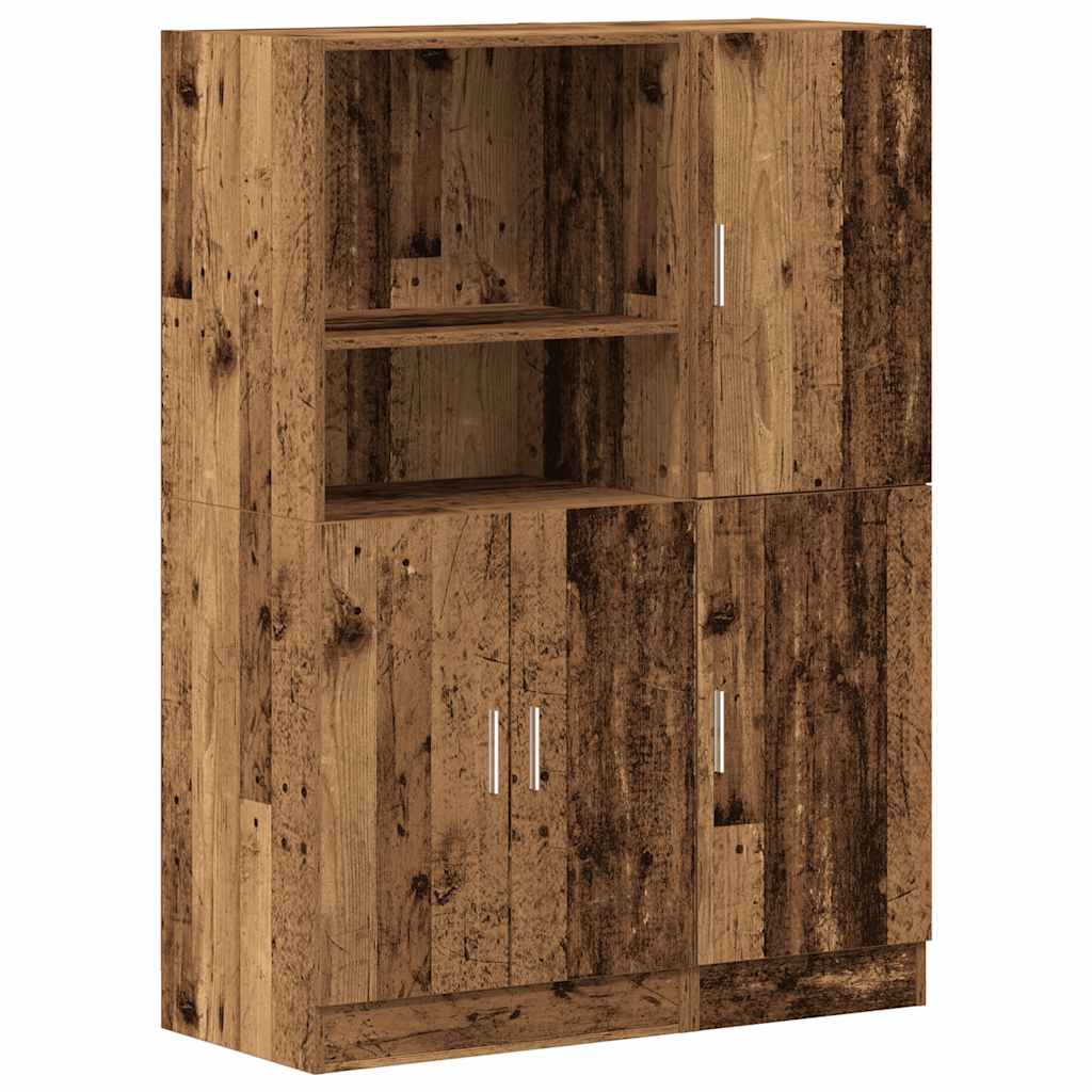 Set di Mobili da Cucina 2 pz Legno Antico in Truciolato | homemem39