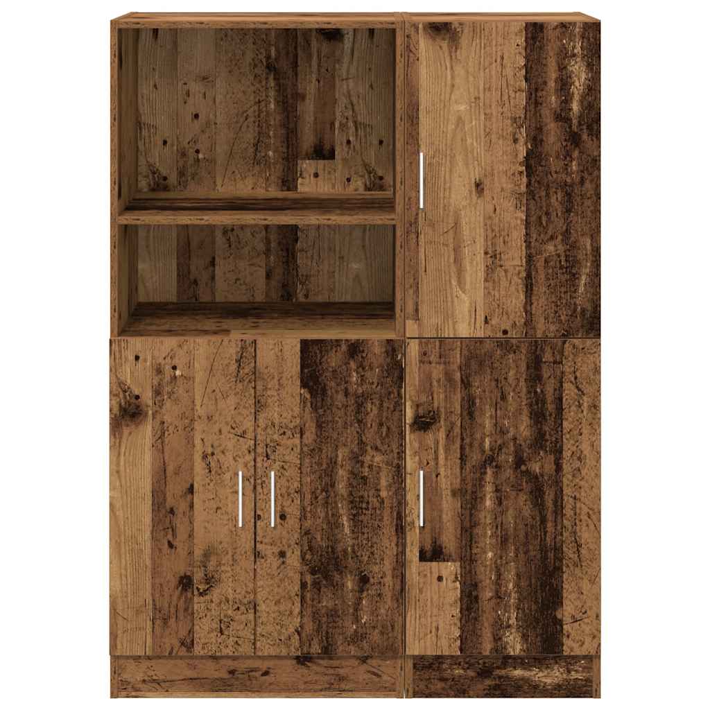 Set di Mobili da Cucina 2 pz Legno Antico in Truciolato | homemem39