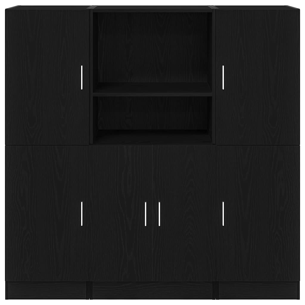 Set di Mobili da Cucina 3 pz Nero in Truciolato | homemem39
