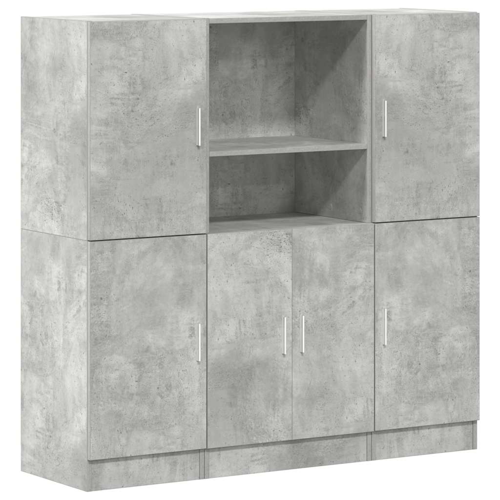 Set di Mobili da Cucina 3 pz Grigio Cemento in Truciolato | homemem39