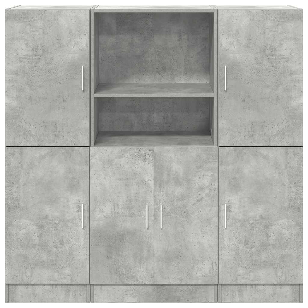 Set di Mobili da Cucina 3 pz Grigio Cemento in Truciolato | homemem39