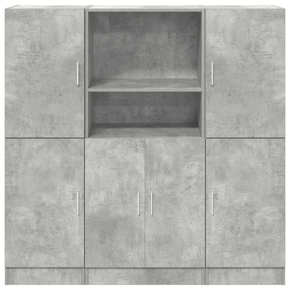 Set di Mobili da Cucina 3 pz Grigio Cemento in Truciolato | homemem39