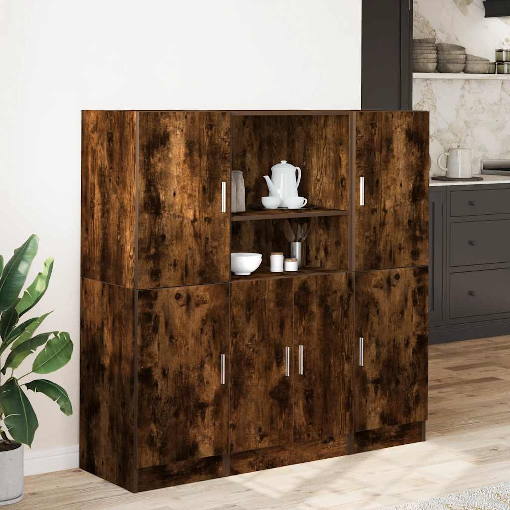 Set di Mobili da Cucina 3 pz Rovere Fumo in Truciolato | homemem39