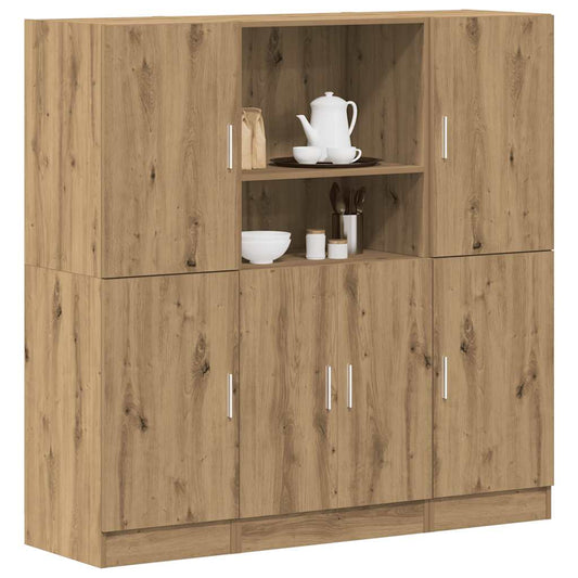 Set di Mobili da Cucina 3 pz Rovere Marrone in Truciolato | homemem39