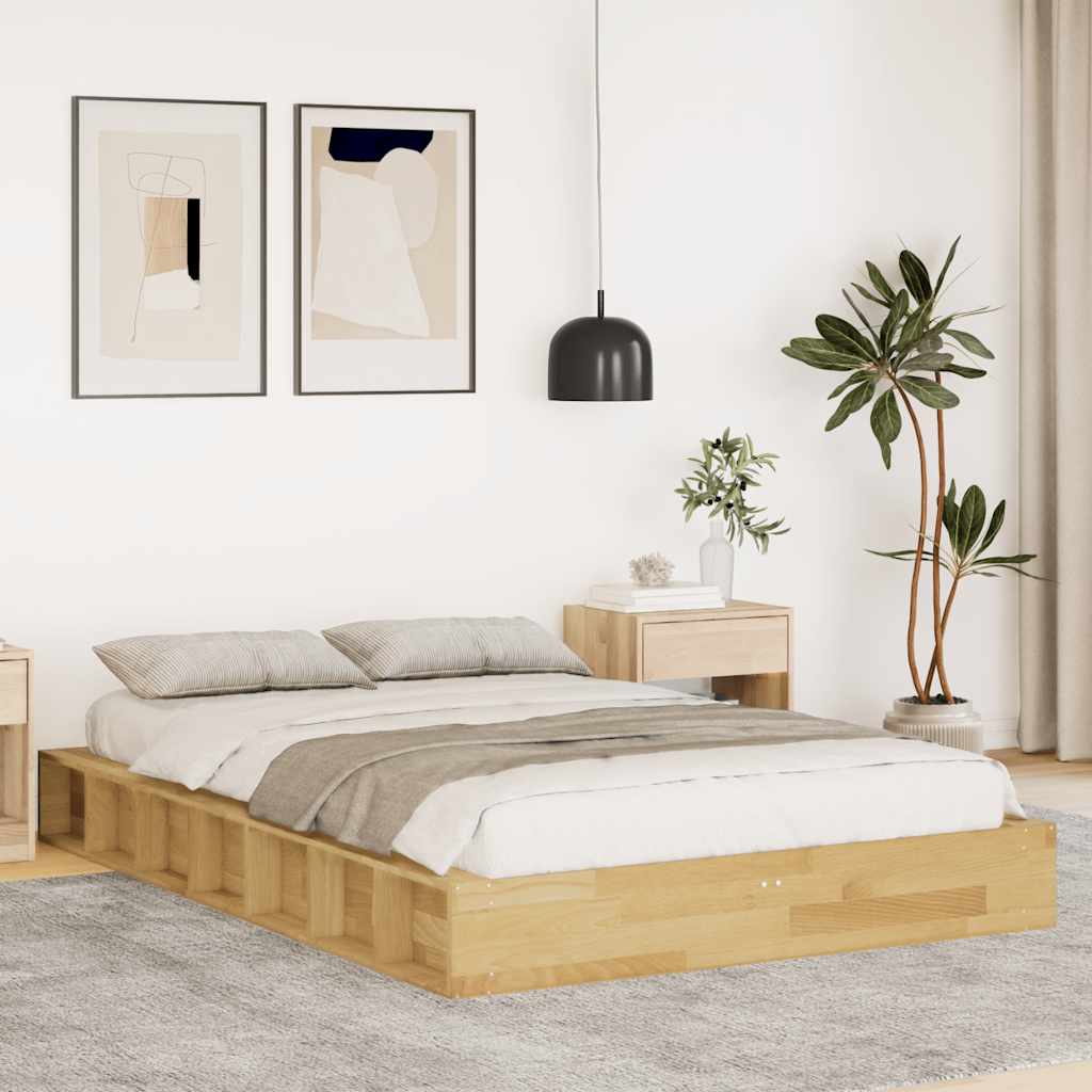 Struttura Letto Senza Materasso 120x200 cm in Legno di Rovere - homemem39