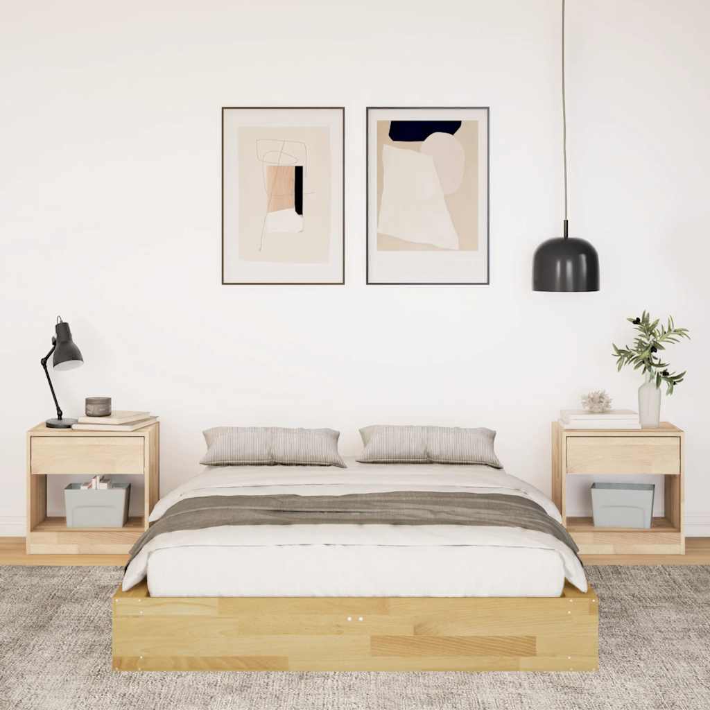 Struttura Letto Senza Materasso 120x190 cm in Legno di Rovere