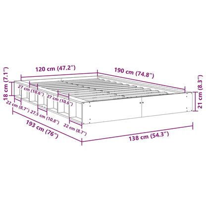 Struttura Letto Senza Materasso 120x190 cm in Legno di Rovere | homemem39