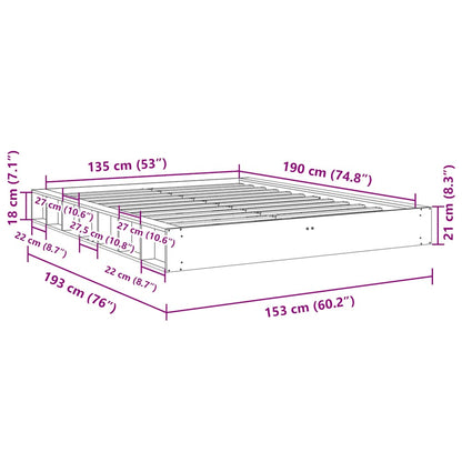 Struttura Letto Senza Materasso 135x190 cm in Legno di Rovere | homemem39
