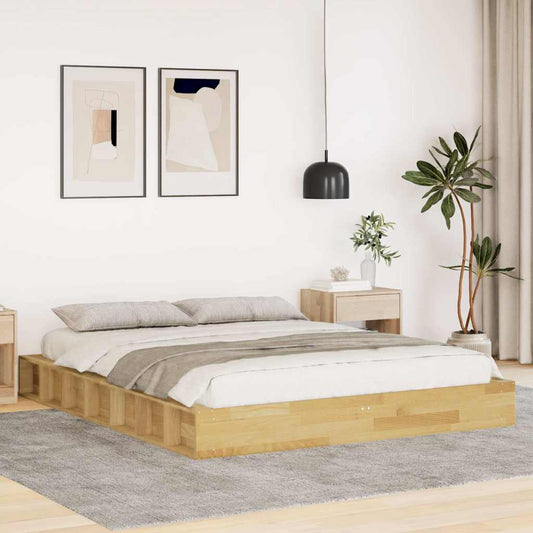 Struttura Letto Senza Materasso 135x190 cm in Legno di Rovere | homemem39