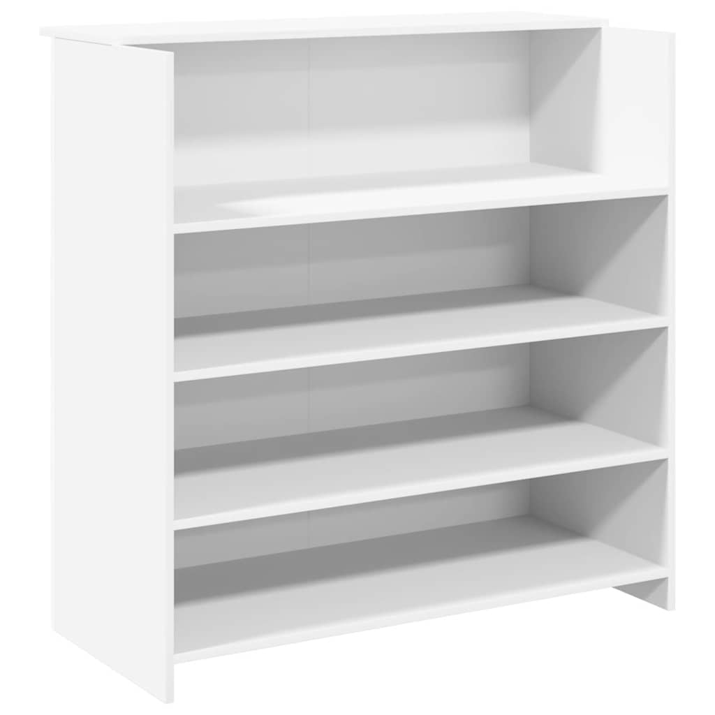 Scrivania per Reception Bianca 100x50x103,5 cm in Legno Massello