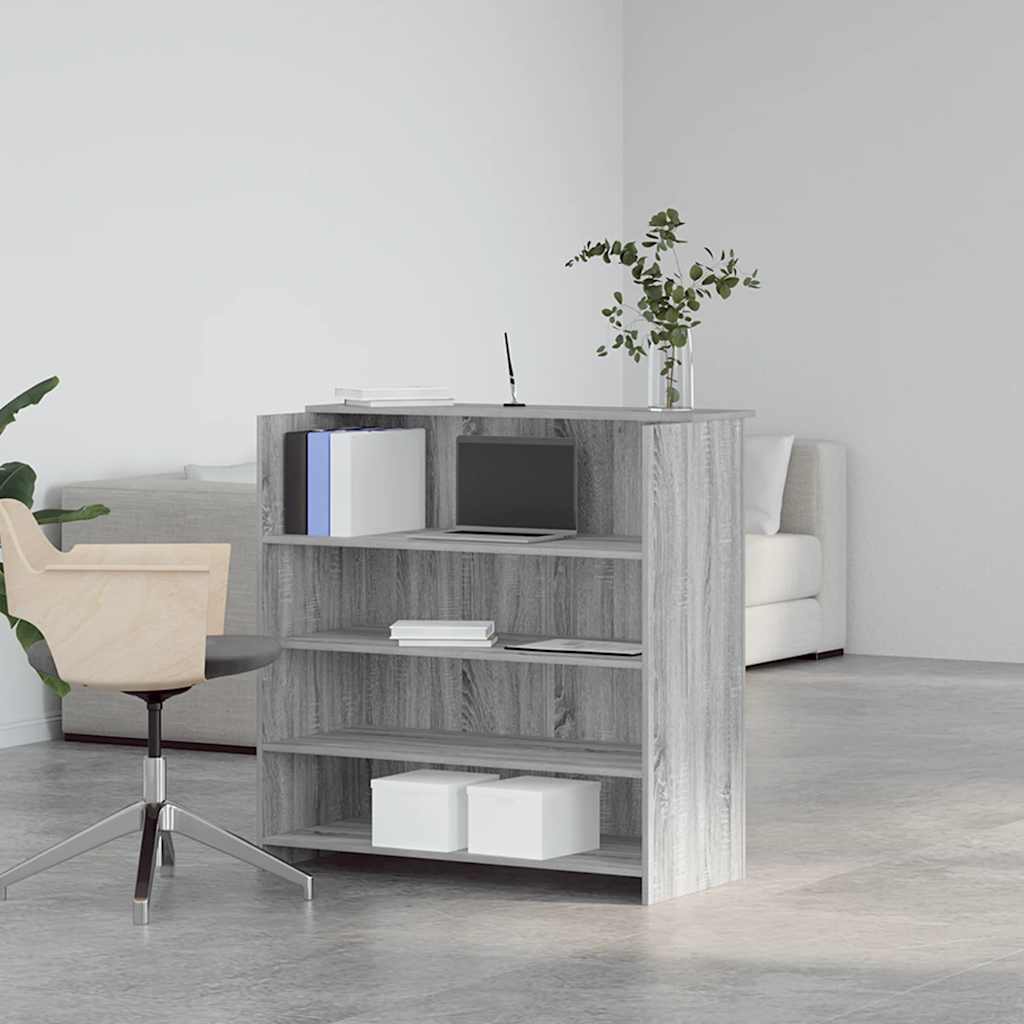 Banco Reception Grigio Sonoma 100x50x103,5 cm Legno Multistrato | homemem39