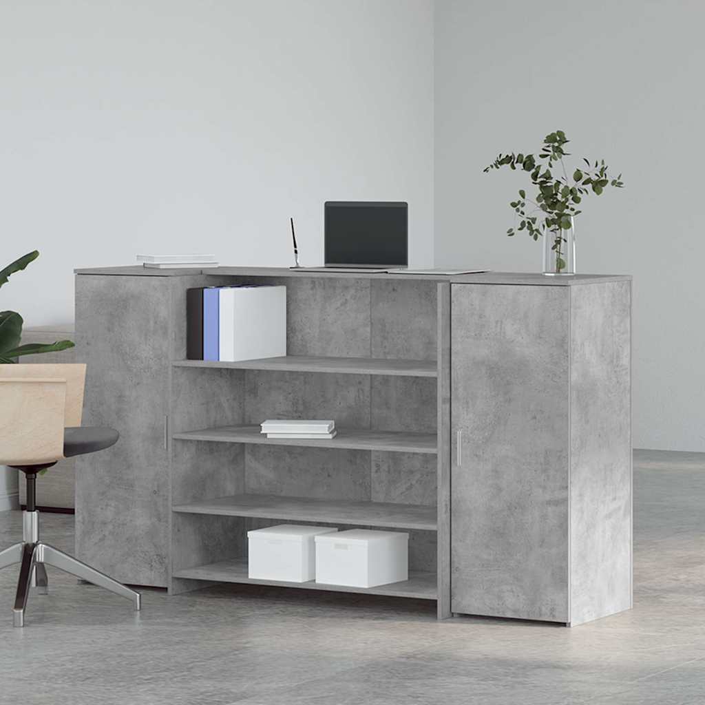 Banco Reception Grigio Cemento 180x50x103,5cm Legno Multistrato | homemem39