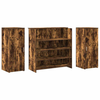 Banco Reception Rovere Fumo 180x50x103,5cm in Legno Multistrato