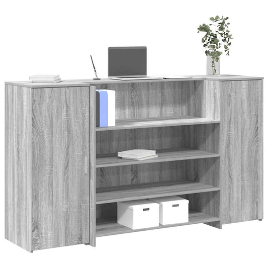 Banco Reception Grigio Sonoma 180x50x103,5 cm Legno Multistrato