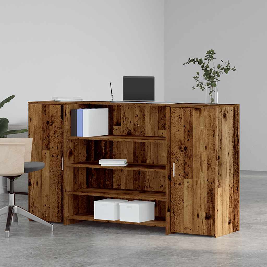 Banco Reception Legno Antico 180x50x103,5 cm Legno Multistrato