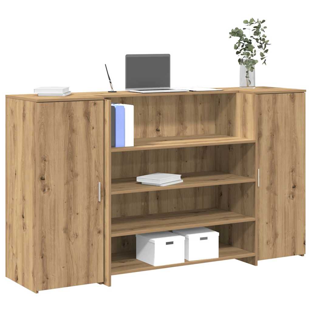 Banco Reception Rovere Artigianale 180x50x103,5cm in Truciolato - homemem39