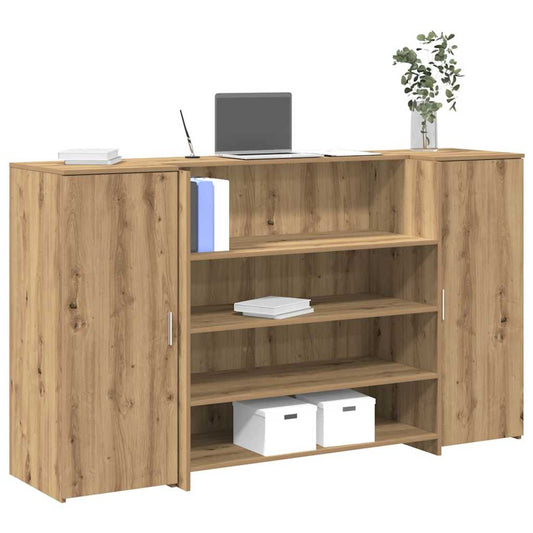 Banco Reception Rovere Artigianale 180x50x103,5cm in Truciolato - homemem39