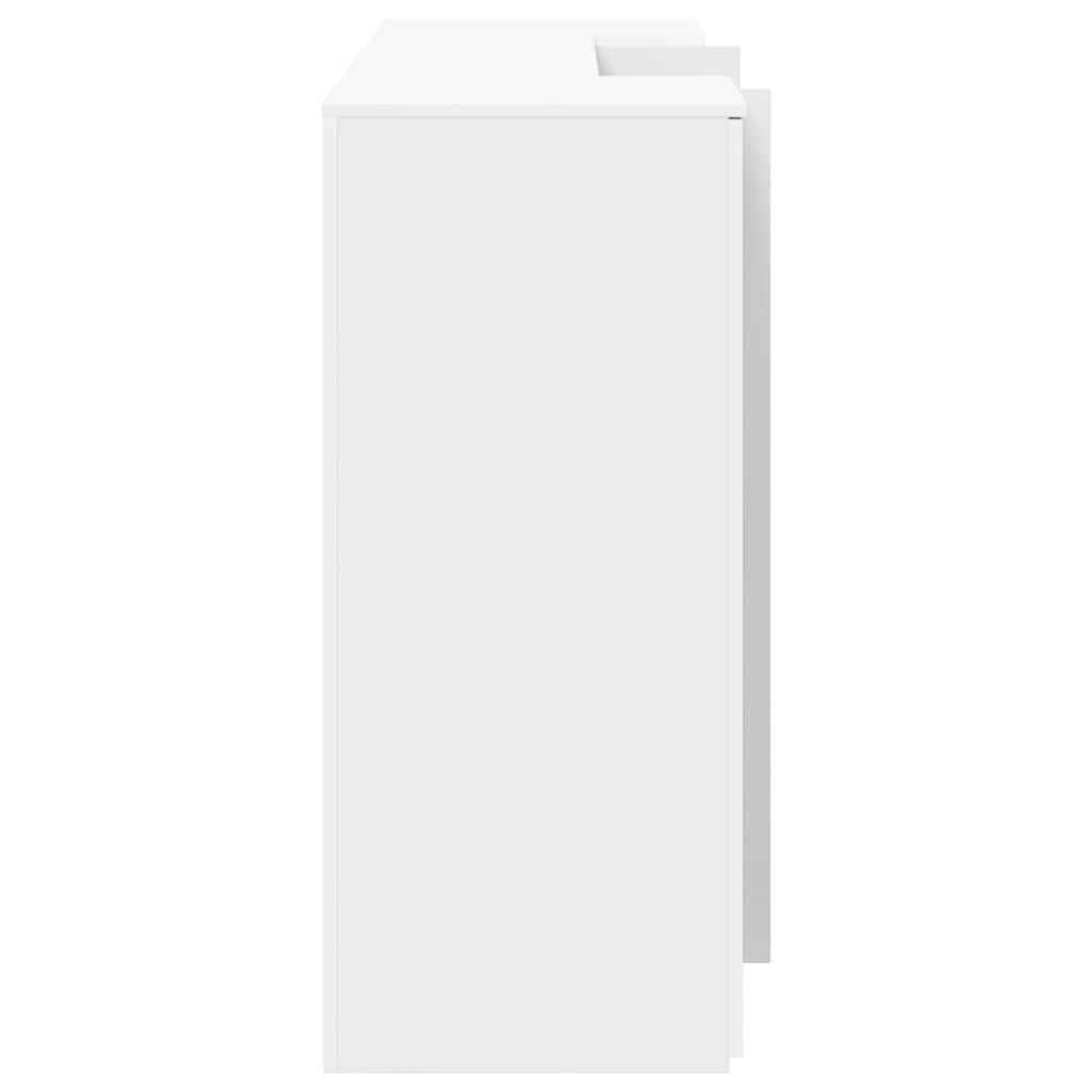 Scrivania per Reception Bianca 200x50x103,5 cm in Legno Massello | homemem39