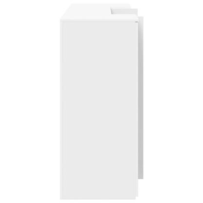 Scrivania per Reception Bianca 200x50x103,5 cm in Legno Massello | homemem39