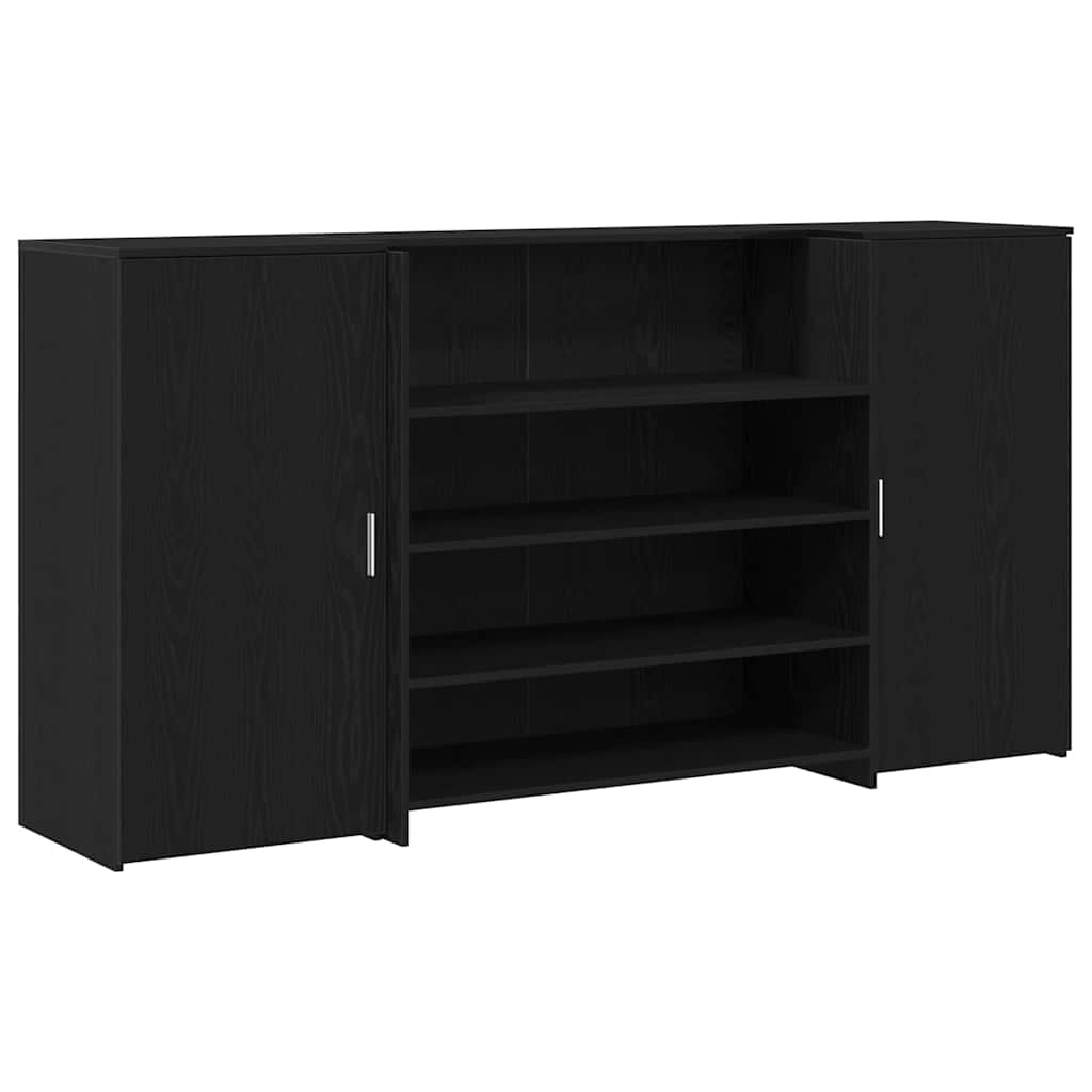 Scrivania per Reception Rovere Nero 200x50x103,5 cm in Legno Massello di Argilla | homemem39