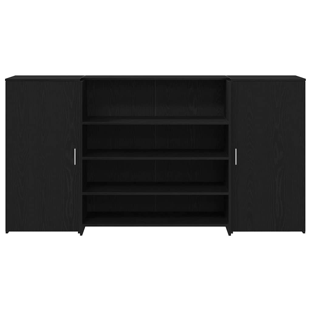 Scrivania per Reception Rovere Nero 200x50x103,5 cm in Legno Massello di Argilla | homemem39