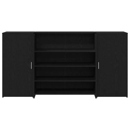 Scrivania per Reception Rovere Nero 200x50x103,5 cm in Legno Massello di Argilla | homemem39