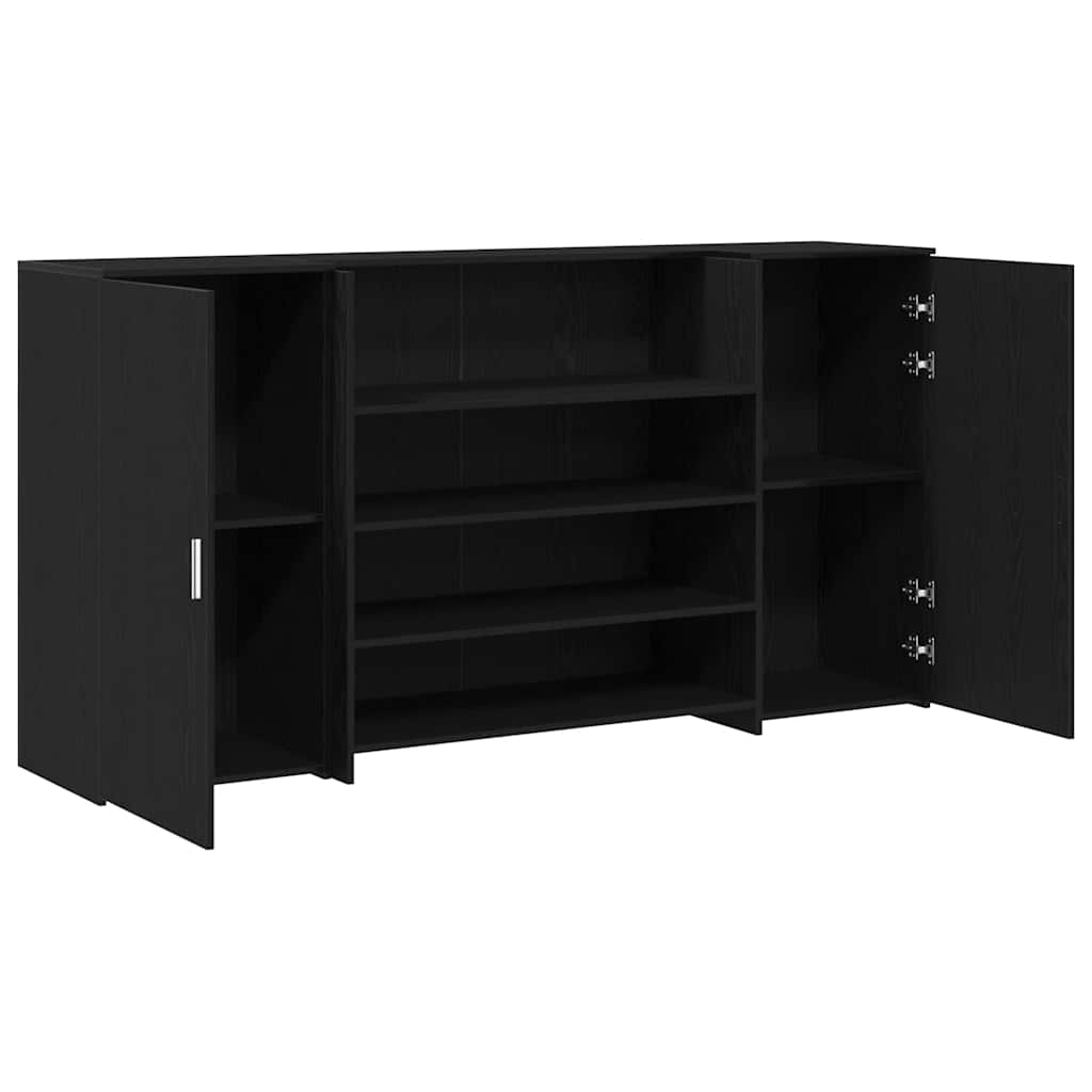 Scrivania per Reception Rovere Nero 200x50x103,5 cm in Legno Massello di Argilla | homemem39