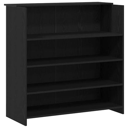 Scrivania per Reception Rovere Nero 200x50x103,5 cm in Legno Massello di Argilla | homemem39