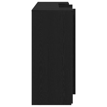 Scrivania per Reception Rovere Nero 200x50x103,5 cm in Legno Massello di Argilla | homemem39