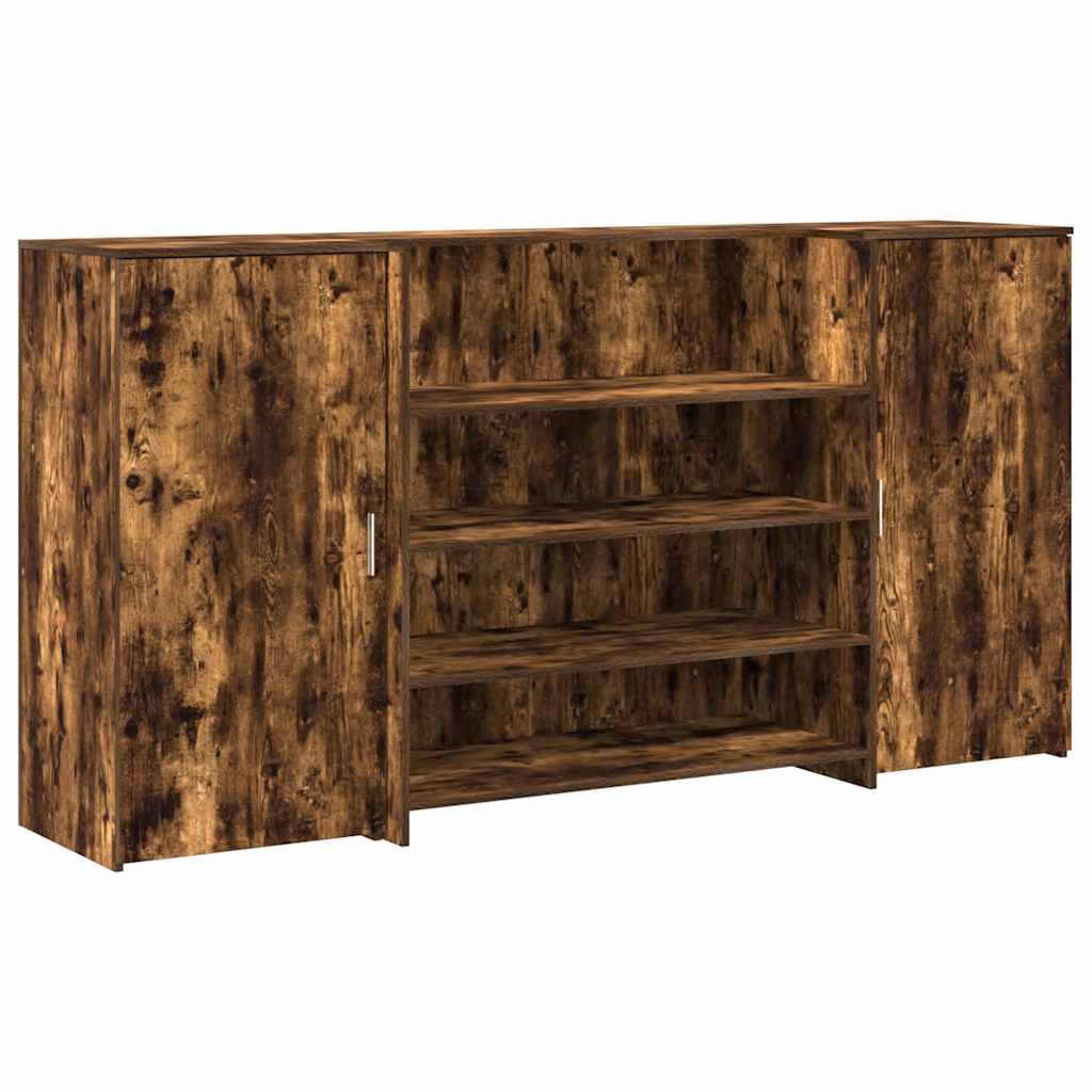 Banco Reception Rovere Fumo 200x50x103,5cm in Legno Multistrato - homemem39