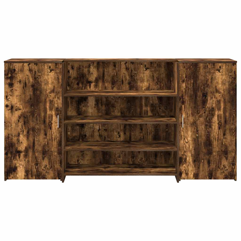 Banco Reception Rovere Fumo 200x50x103,5cm in Legno Multistrato - homemem39