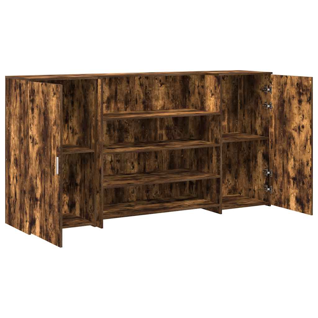 Banco Reception Rovere Fumo 200x50x103,5cm in Legno Multistrato - homemem39