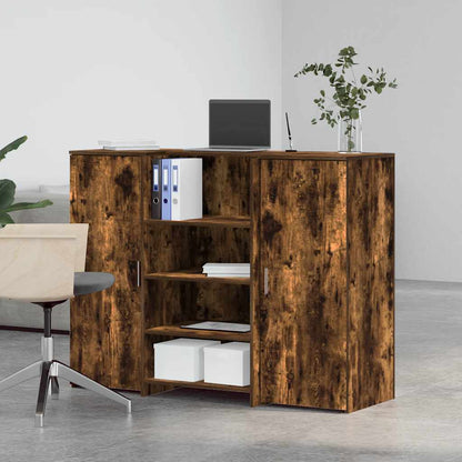 Banco Reception Rovere Fumo 135x50x103,5cm in Legno Multistrato