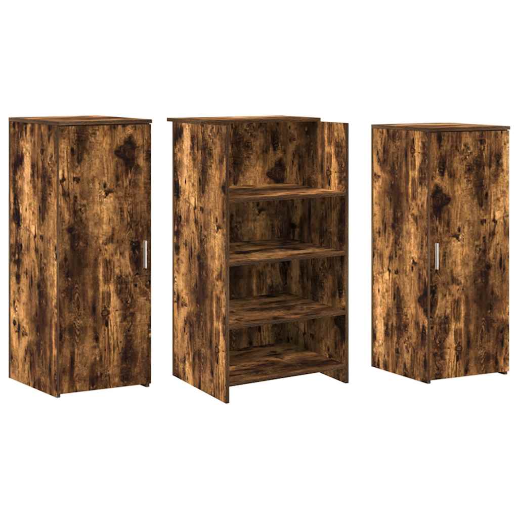 Banco Reception Rovere Fumo 135x50x103,5cm in Legno Multistrato | homemem39