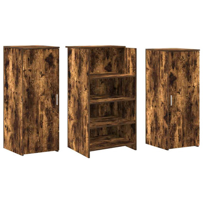 Banco Reception Rovere Fumo 135x50x103,5cm in Legno Multistrato
