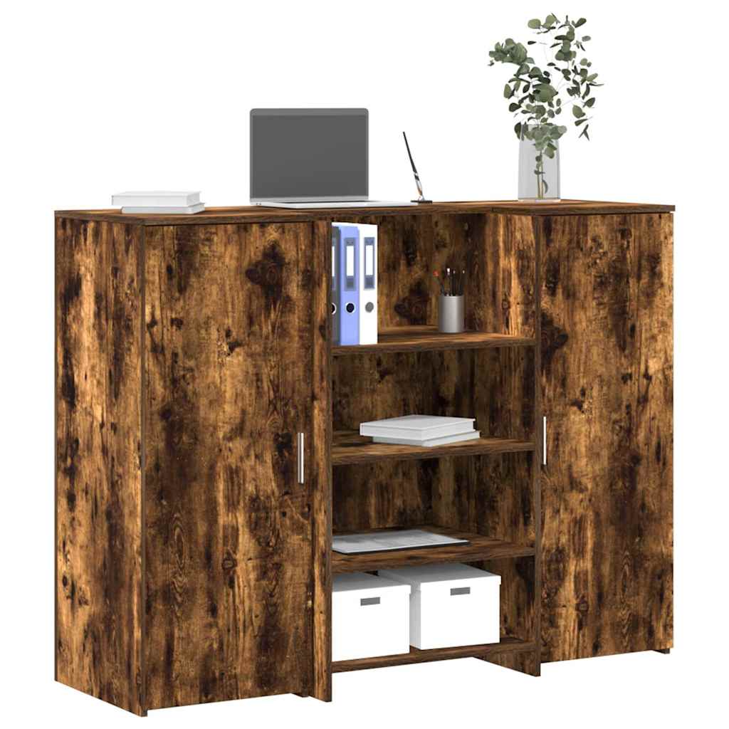 Banco Reception Rovere Fumo 135x50x103,5cm in Legno Multistrato | homemem39