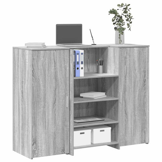 Banco Reception Grigio Sonoma 135x50x103,5 cm Legno Multistrato