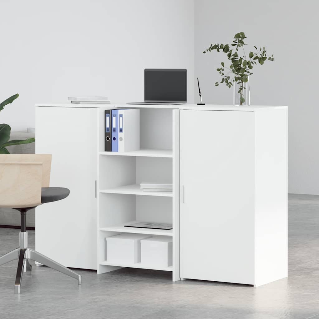 Banco Reception Bianco 155x50x103,5 cm in Legno Multistrato - homemem39