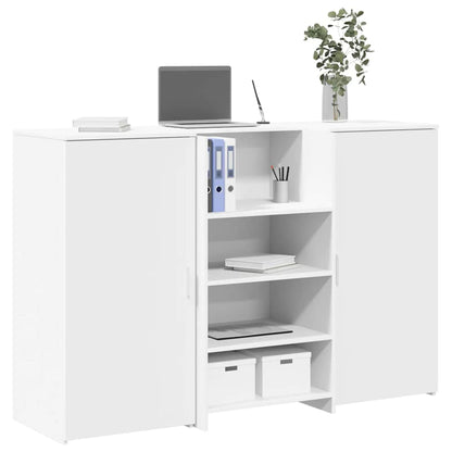 Banco Reception Bianco 155x50x103,5 cm in Legno Multistrato - homemem39