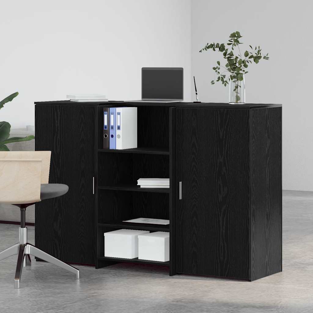 Banco Reception Rovere Nero 155x50x103,5 cm Legno Multistrato | homemem39