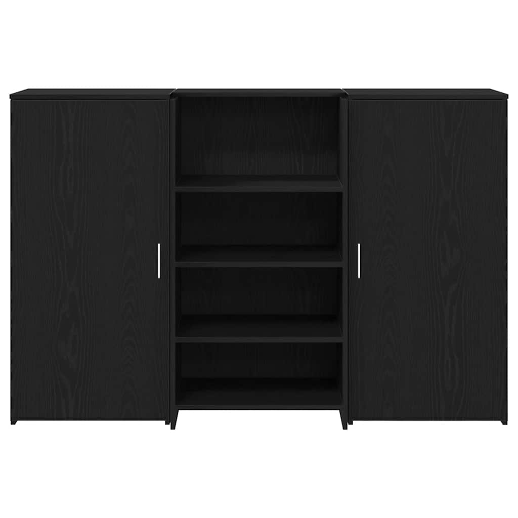 Banco Reception Rovere Nero 155x50x103,5 cm Legno Multistrato | homemem39