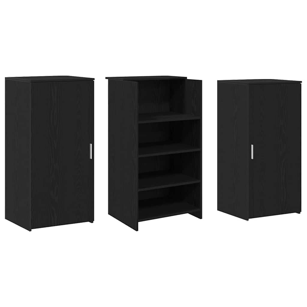 Banco Reception Rovere Nero 155x50x103,5 cm Legno Multistrato | homemem39