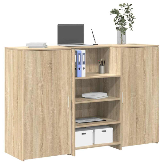 Banco Reception Rovere Sonoma 155x50x103,5 cm Legno Multistrato | homemem39