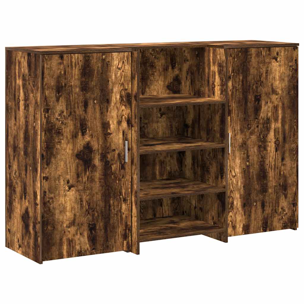 Banco Reception Rovere Fumo 155x50x103,5cm in Legno Multistrato - homemem39