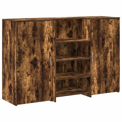 Banco Reception Rovere Fumo 155x50x103,5cm in Legno Multistrato - homemem39